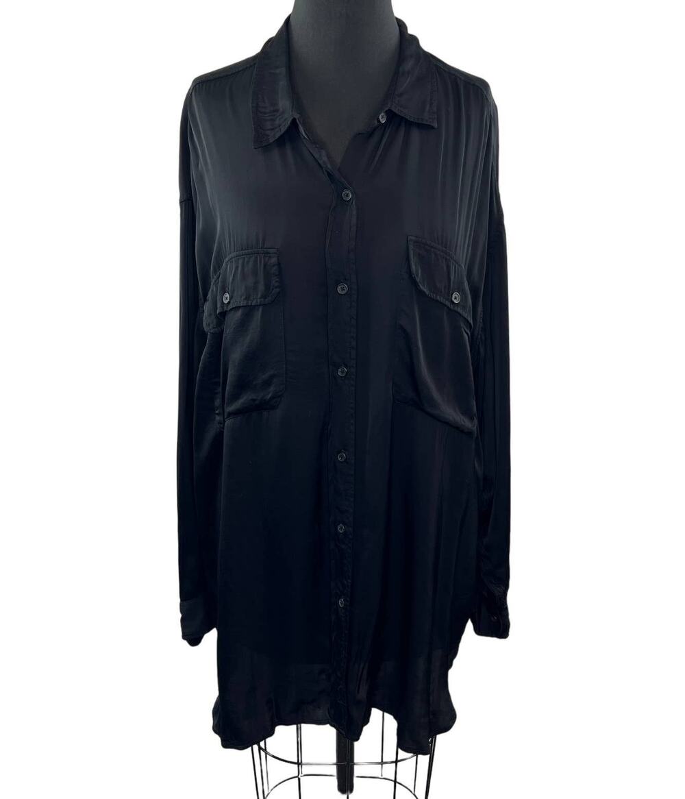 DENIM & SUPPLY Ralph Lauren Womens Black Long Sleeve Button Down Shirt Size XL